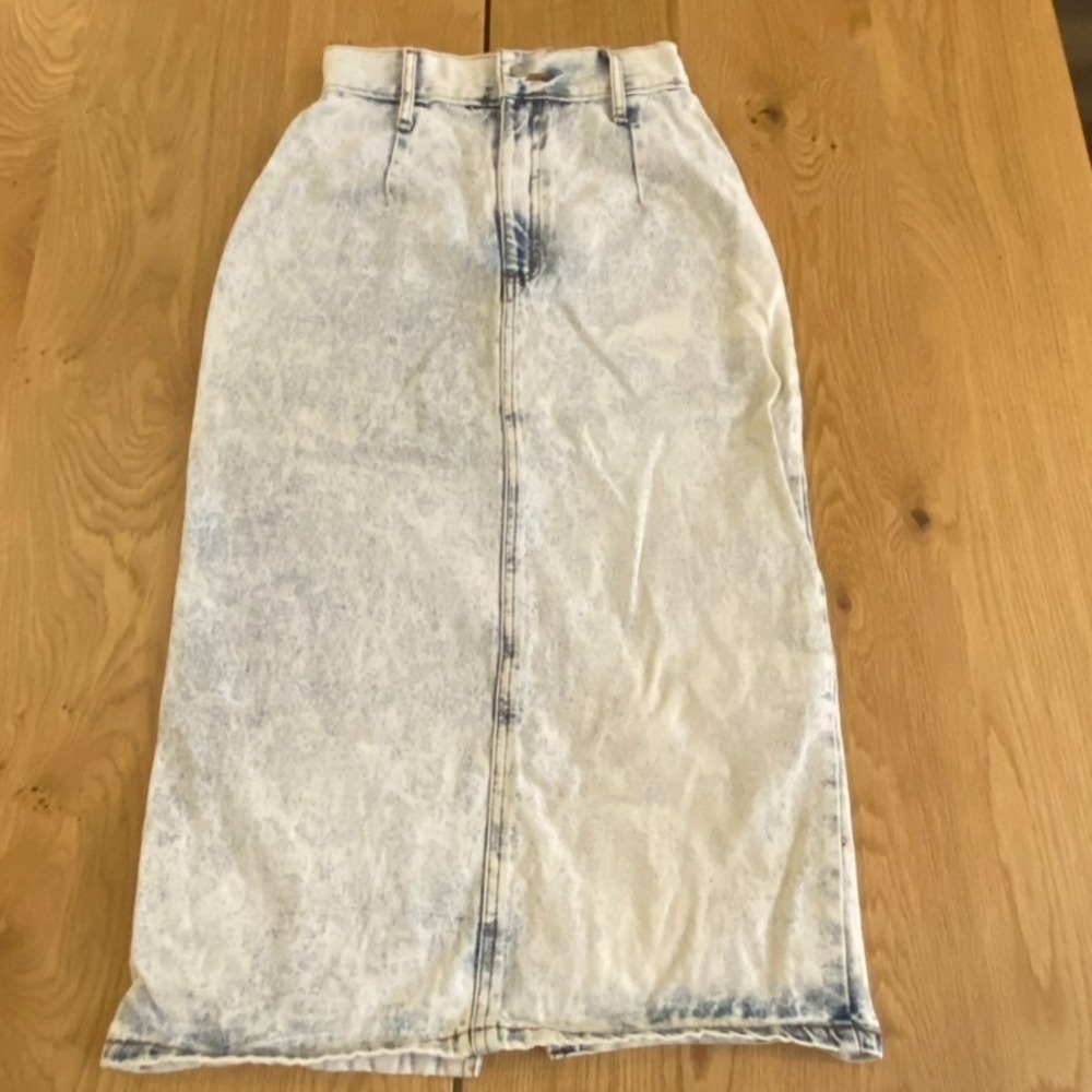 Vintage 80's Acid‎ Washed denim skirt women's size 5 By Kayo of California *